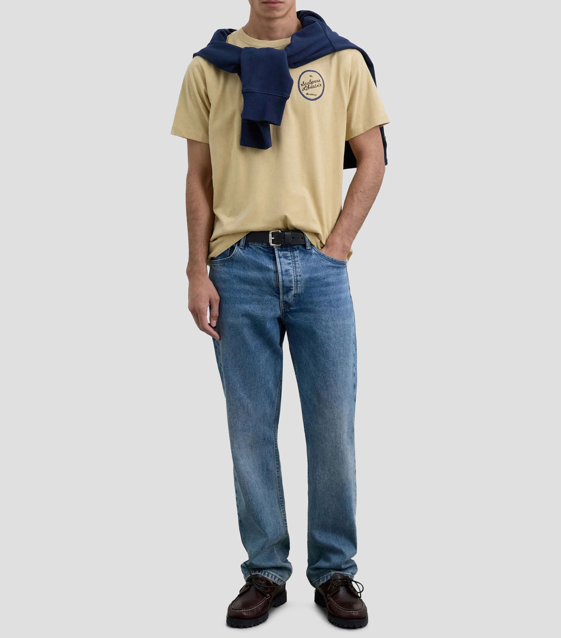 Playera cuello redondo manga corta estampada Hombre